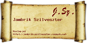 Jambrik Szilveszter névjegykártya