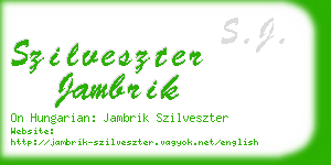 szilveszter jambrik business card